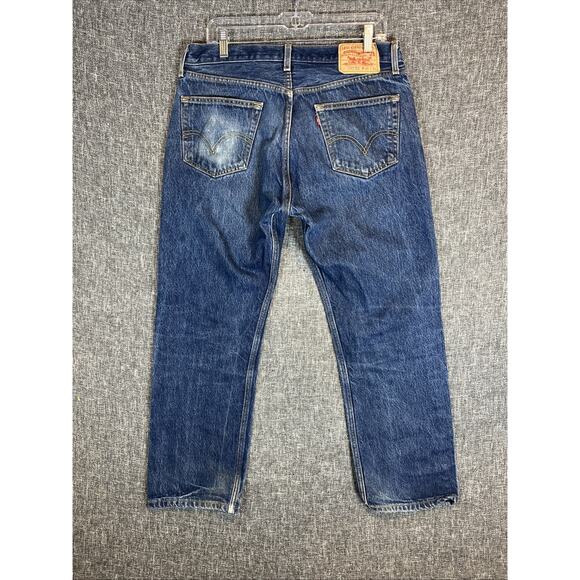 Levi's 501 XX Jeans Men's Size 35 X 30 Denim Blue Button Fly Med Wash Straight - Picture 6 of 9